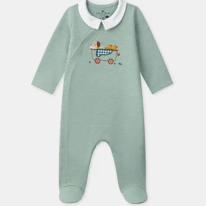 Grenouillère verte à col Bébé Garçon