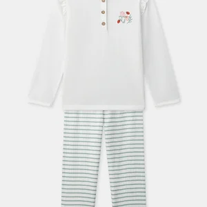 Pyjama à volants et rayures Fille