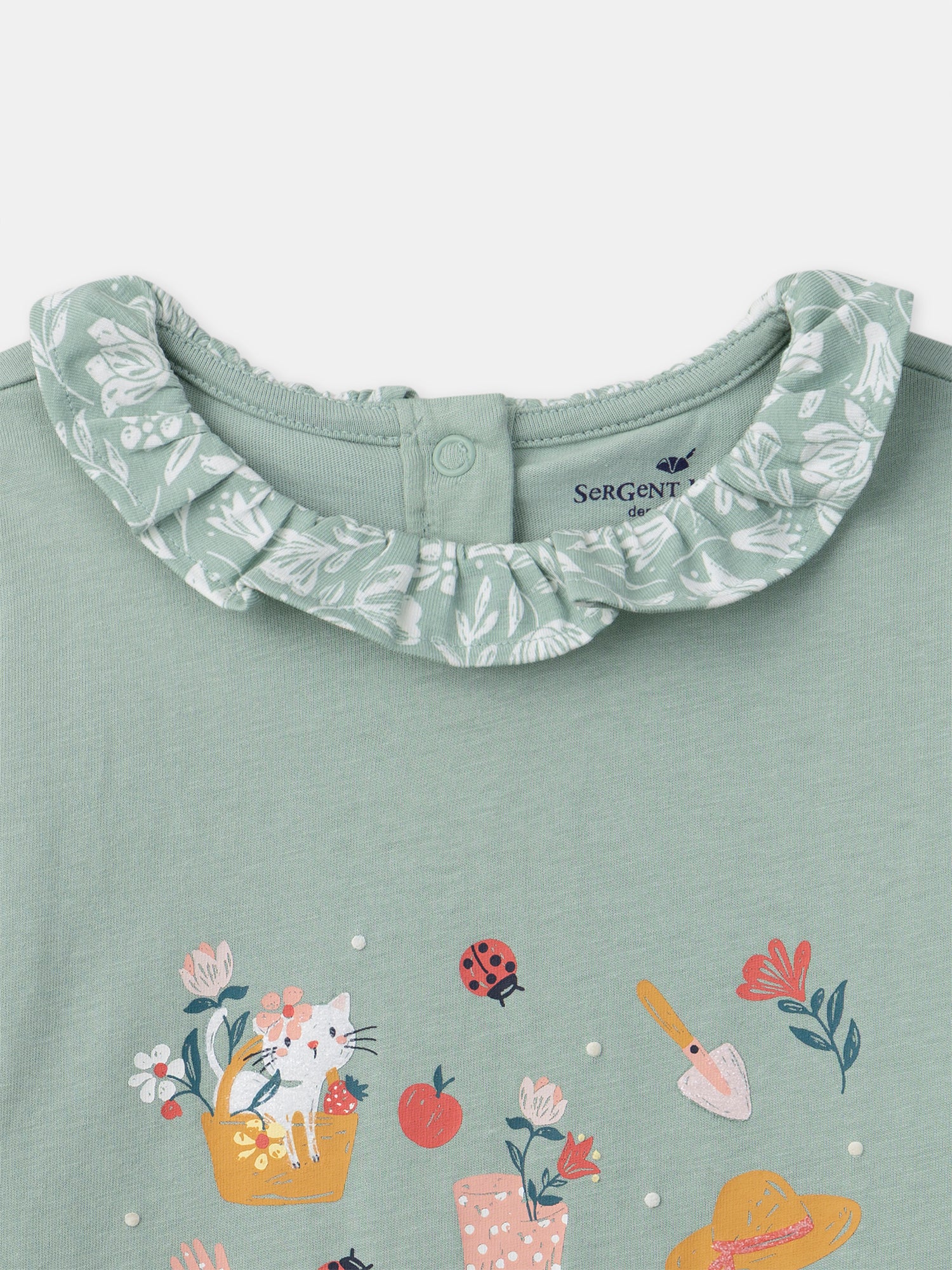 Chemise de nuit vert imprimé jardin Fille – Image 6