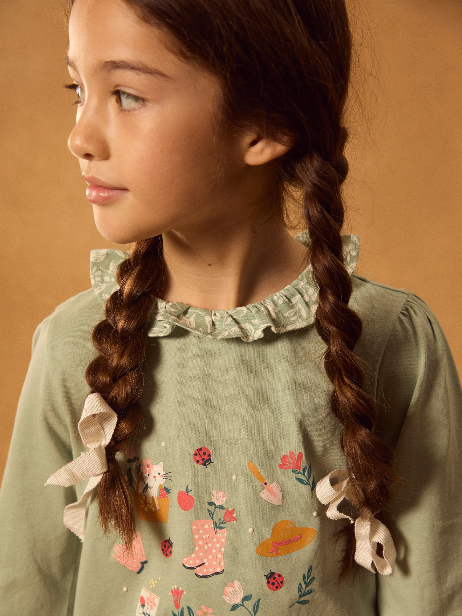 Chemise de nuit vert imprimé jardin Fille – Image 4