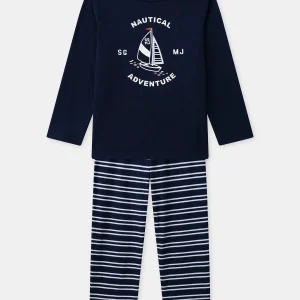 Pyjama bleu marine et à rayures Garçon
