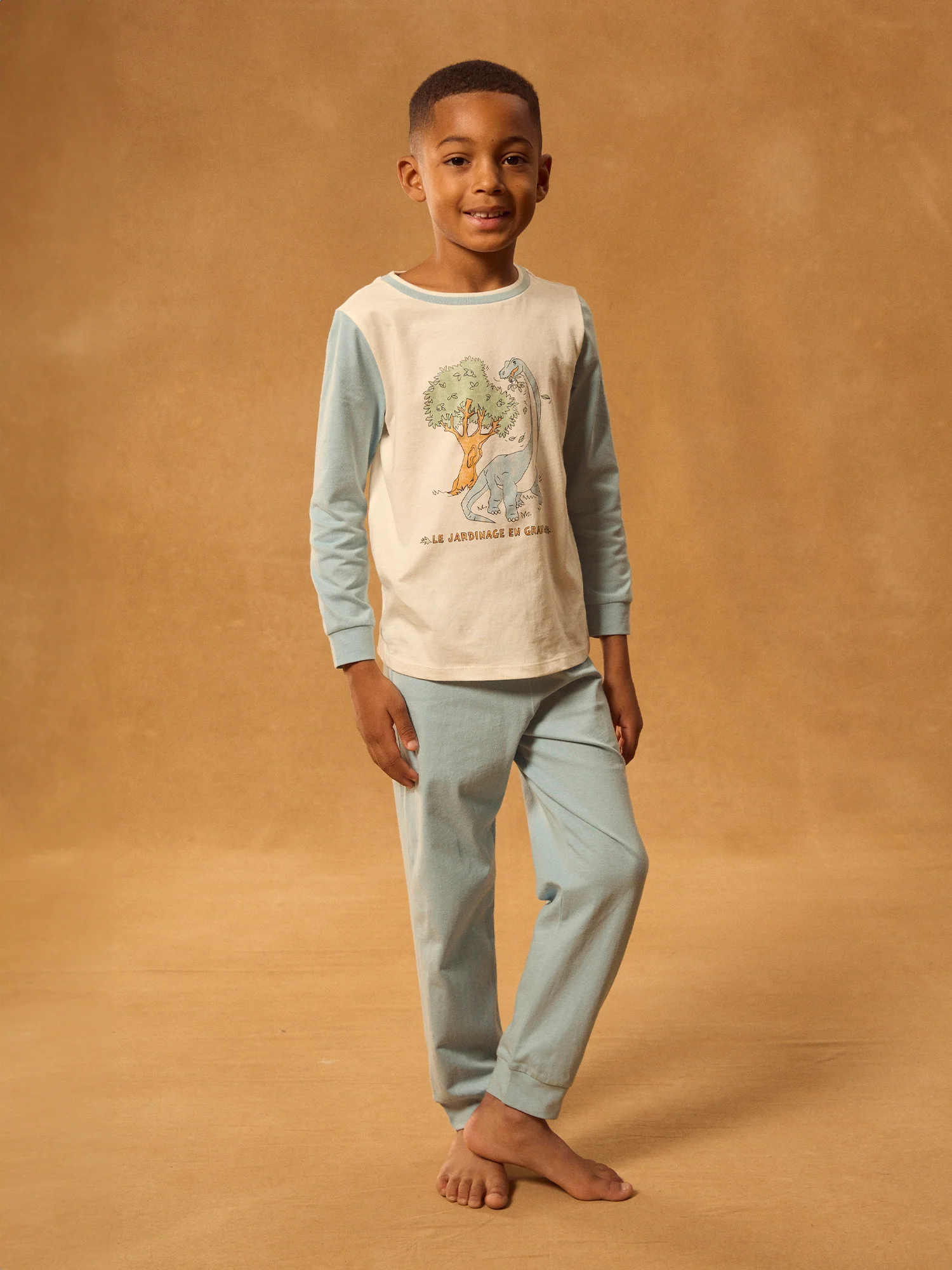 Pyjama bleu imprimé dinosaure Garçon – Image 3