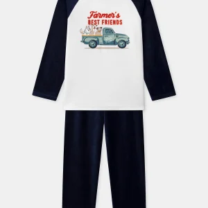 Pyjama bleu marine en velours Garçon