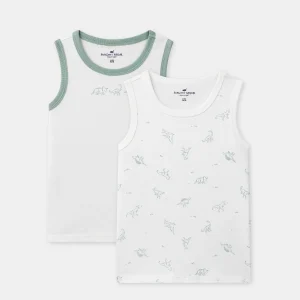 Lot de 2 débardeurs dinosaures Garçon