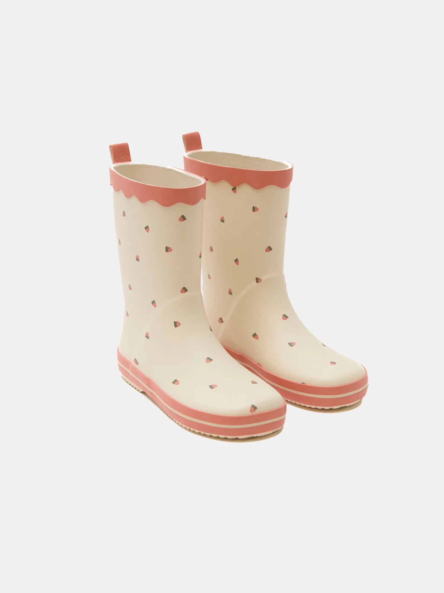 Bottes de pluie écrues imprimée fraises Fille