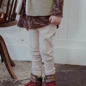 pantalon ALBA jersey côtelé latte