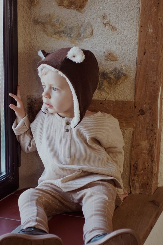 bonnet à oreilles LELIO grain de café – Image 5