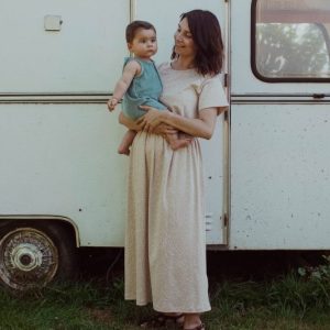 Jupe MARGOT imprimé pépins latte