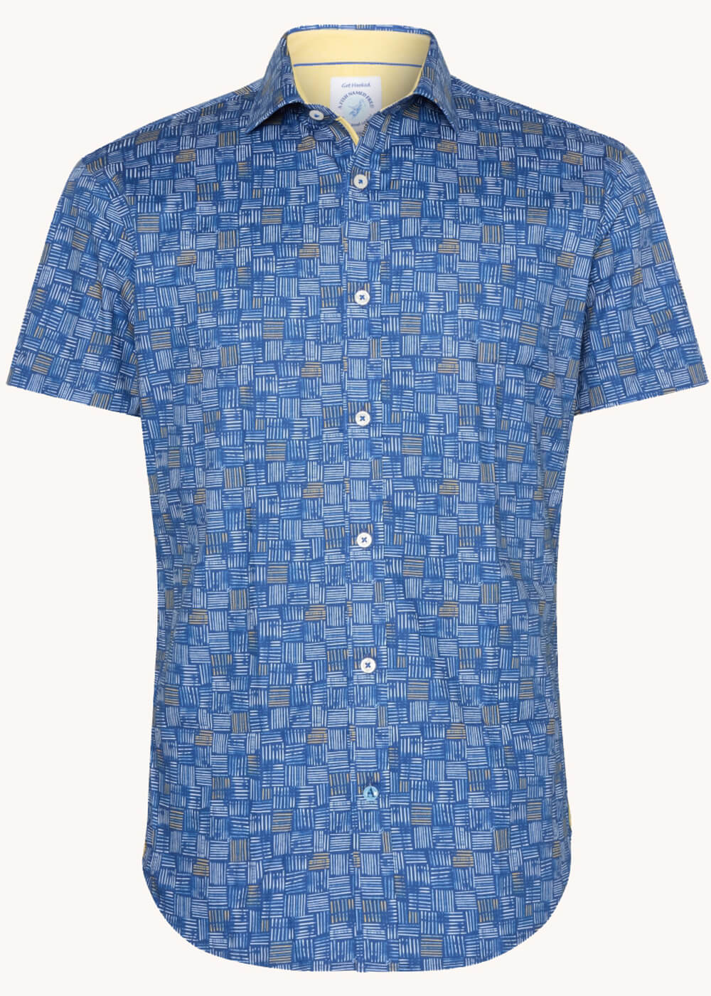 A Fish Named Fred Watercolor Stripes Shirt Cobalt Blue