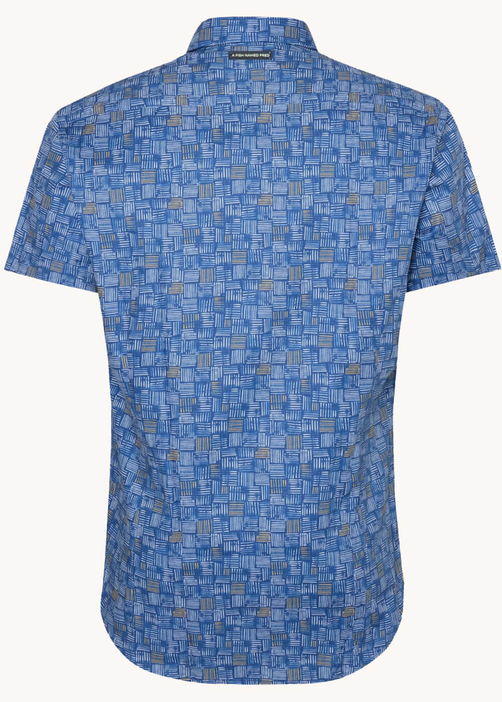 A Fish Named Fred Watercolor Stripes Shirt Cobalt Blue – Image 4