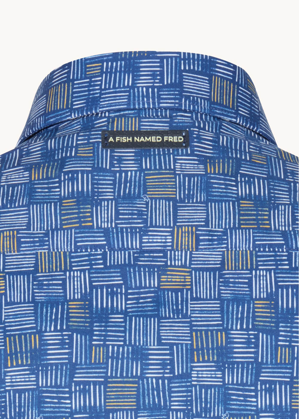 A Fish Named Fred Watercolor Stripes Shirt Cobalt Blue – Image 3