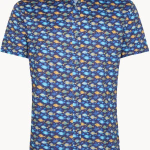 A Fish Named Fred Fish Shirt Navy Blue