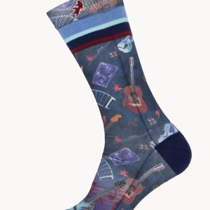 A Fish Named Fred Various Guitars Socks Navy
