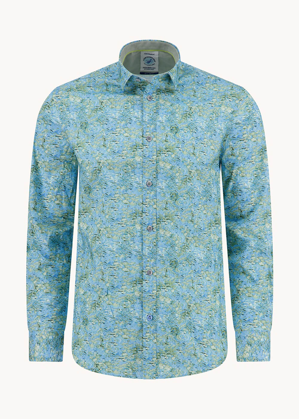 A Fish Named Fred Watercolor Lily Shirt Light Blue