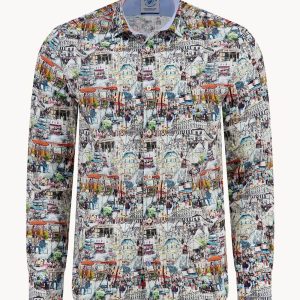 A Fish Named Fred Sketch Shirt Multicolour
