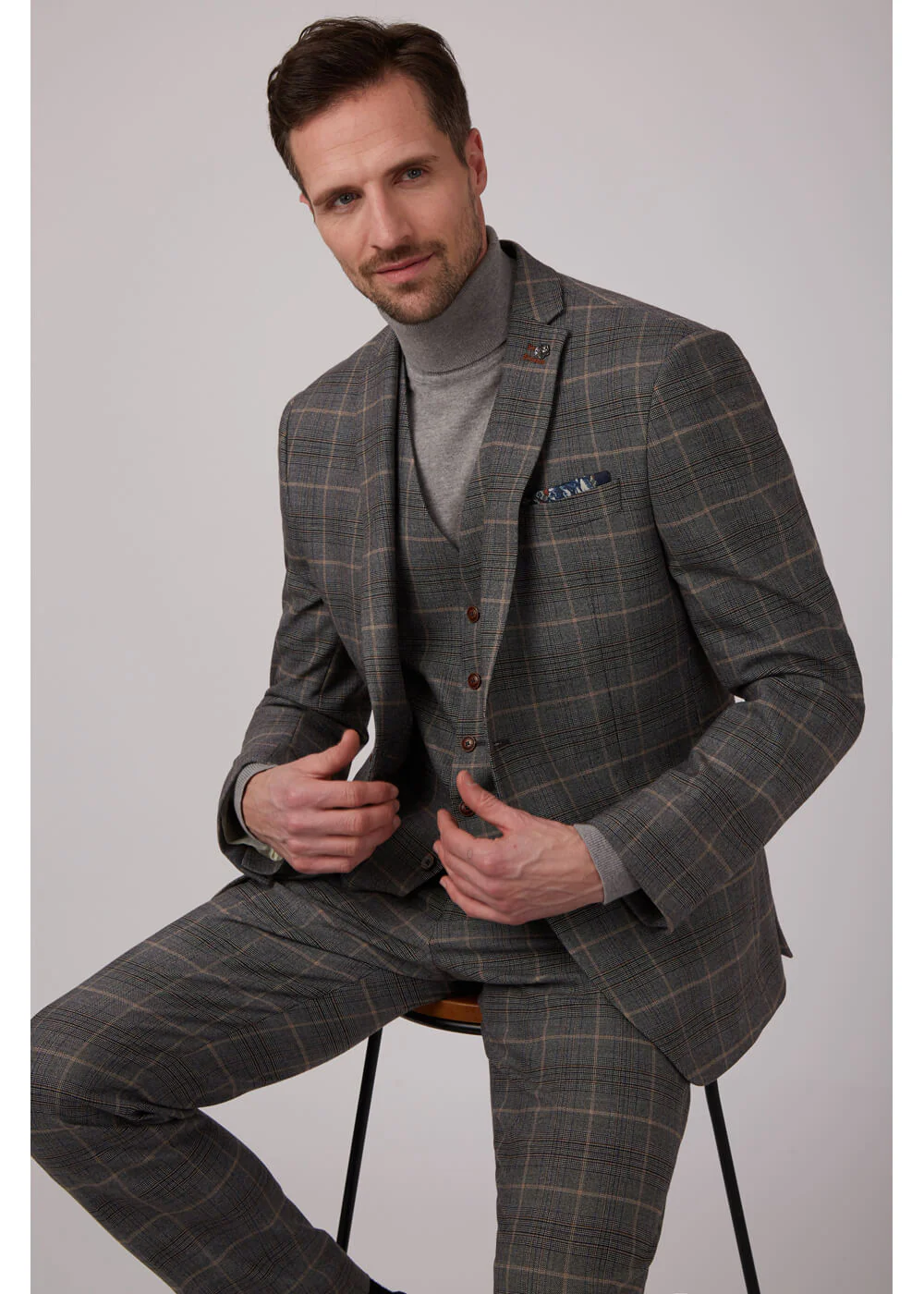 Antique Rogue Bailey Check Jacket Grey – Image 4