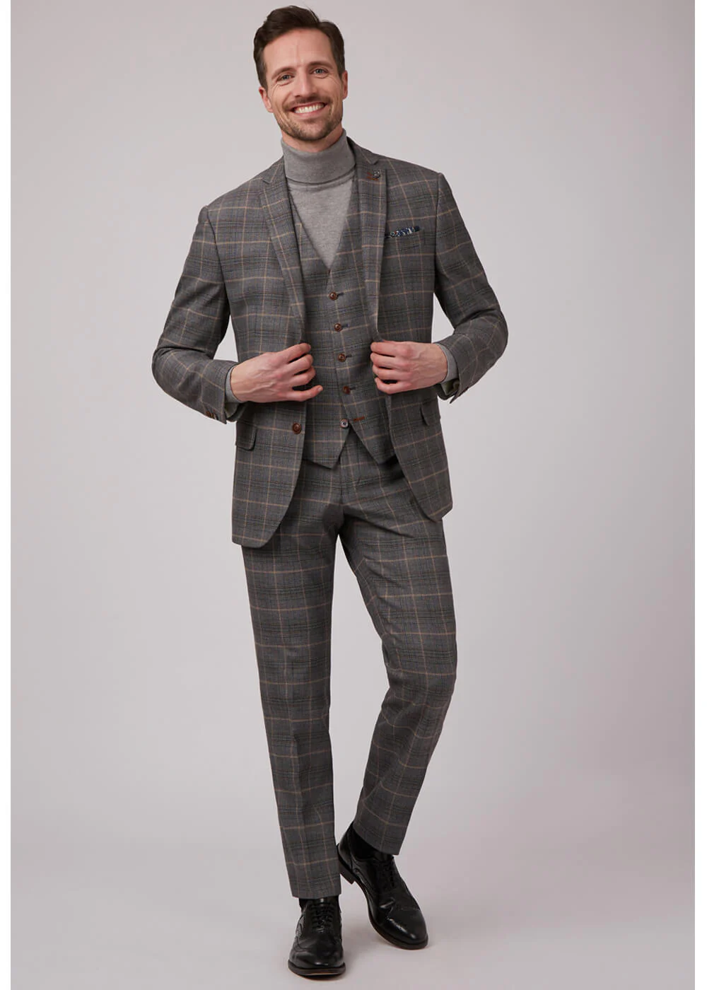 Antique Rogue Bailey Check Waistcoat Grey – Image 3