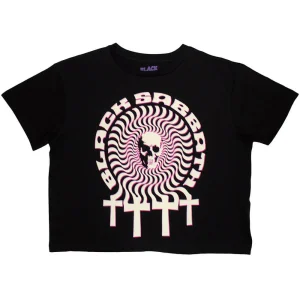 Band Shirts Black Sabbath Hypnotic Skull Crop Girly Black