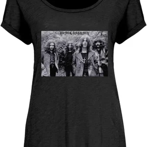 Band Shirts Black Sabbath Group Shot Girly T-Shirt Black