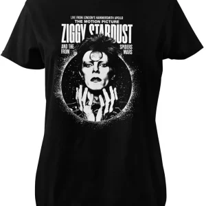 Band Shirts David Bowie Ziggy Stardust Girly T-Shirt Black