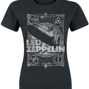 Band Shirts Led Zeppelin Vintage Girlie T-Shirt Black
