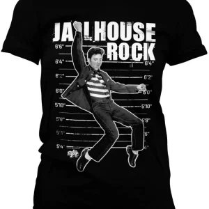 Band Shirts Elvis Presley Jailhouse Rock Girly T-Shirt Black