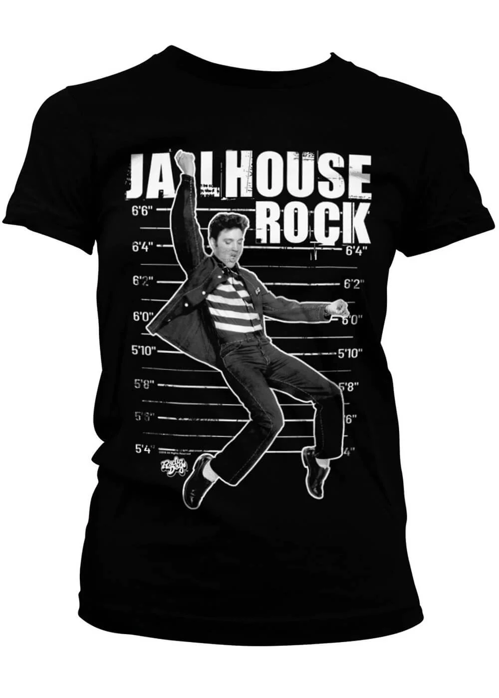 Band Shirts Elvis Presley Jailhouse Rock Girly T-Shirt Black – Image 2
