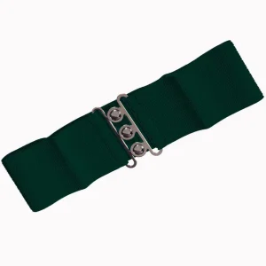Banned Elastic 50's Belt Forest Green
