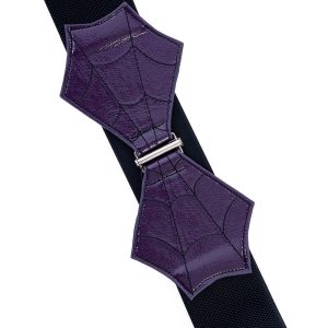Banned Alternative Spiderweb Bow Elastic Belt Purple