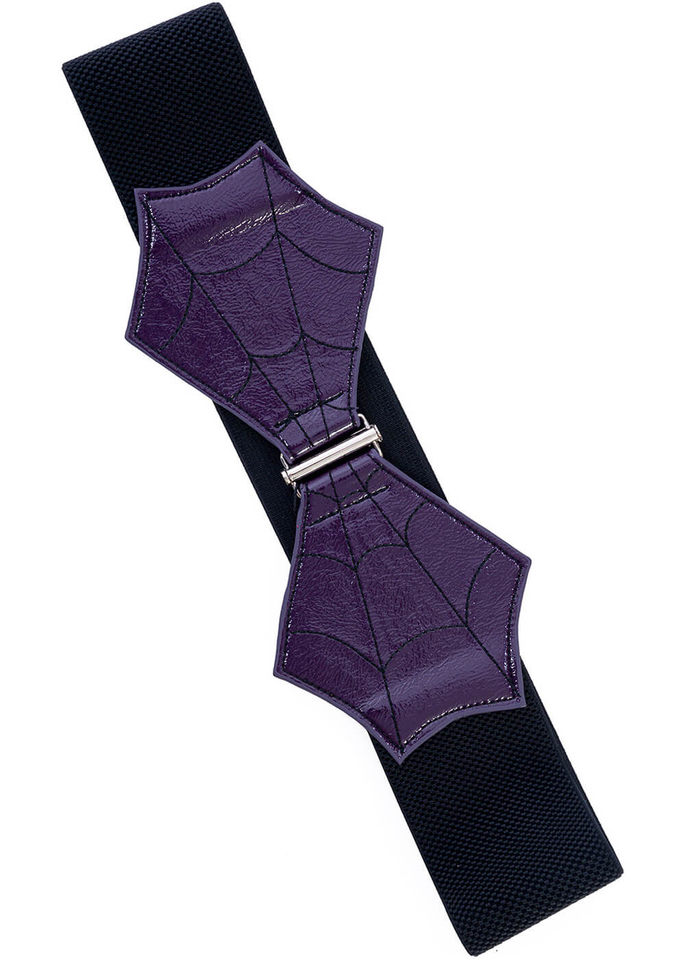Banned Alternative Spiderweb Bow Elastic Belt Purple