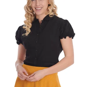 Banned Betsy Bloom 40's Blouse Black