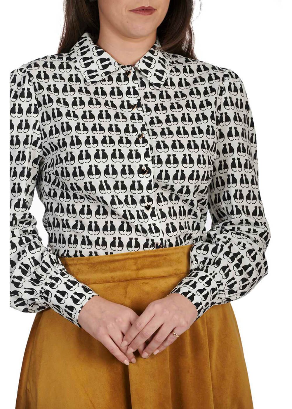 Banned Cat Queen 60's Blouse White – Image 3