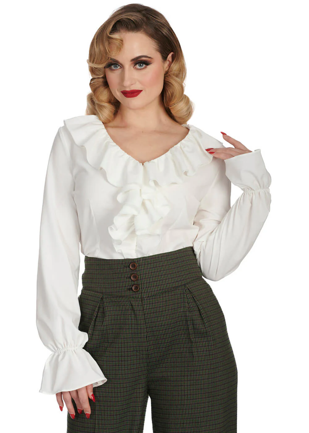 Banned Feeling Frilly Blouse Off White