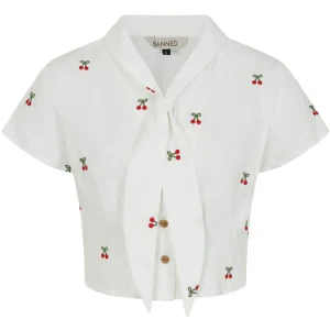 Banned Cherry Vibes Blouse White