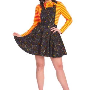 Banned All Hallows Cat Pinafore Dress Black