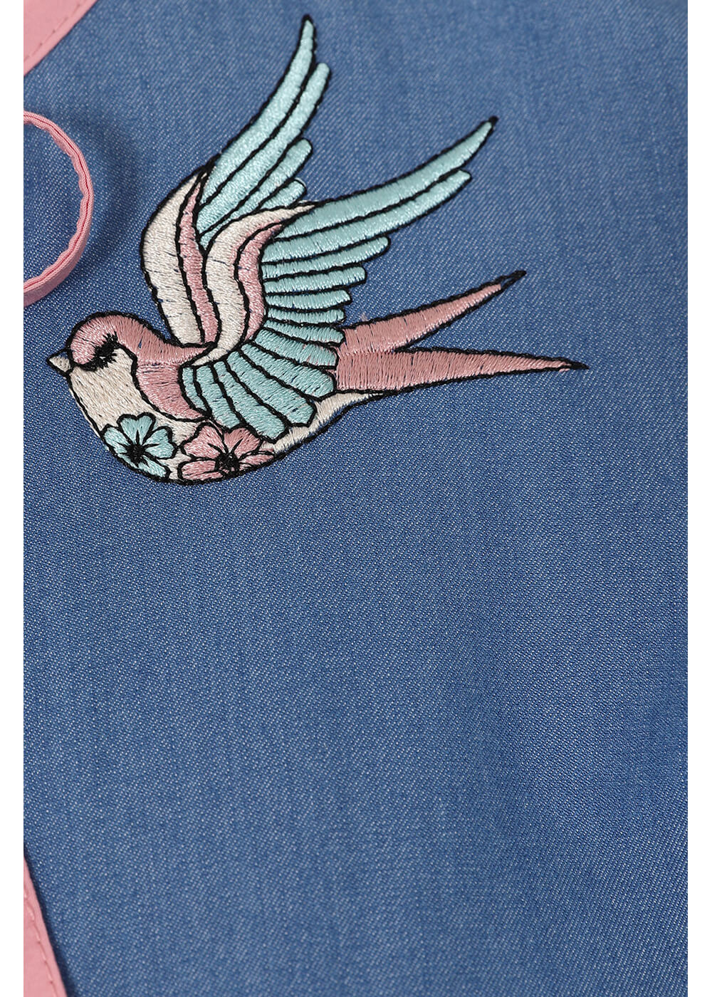 Banned Millie Swallows Denim 50's Swing Dress Blue – Image 3