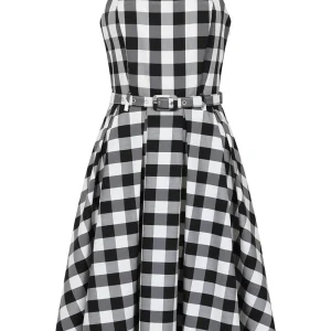 Banned June Gingham Swing Dress Black White