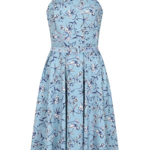Banned June Toile 50's Swing Dress Light Blue
