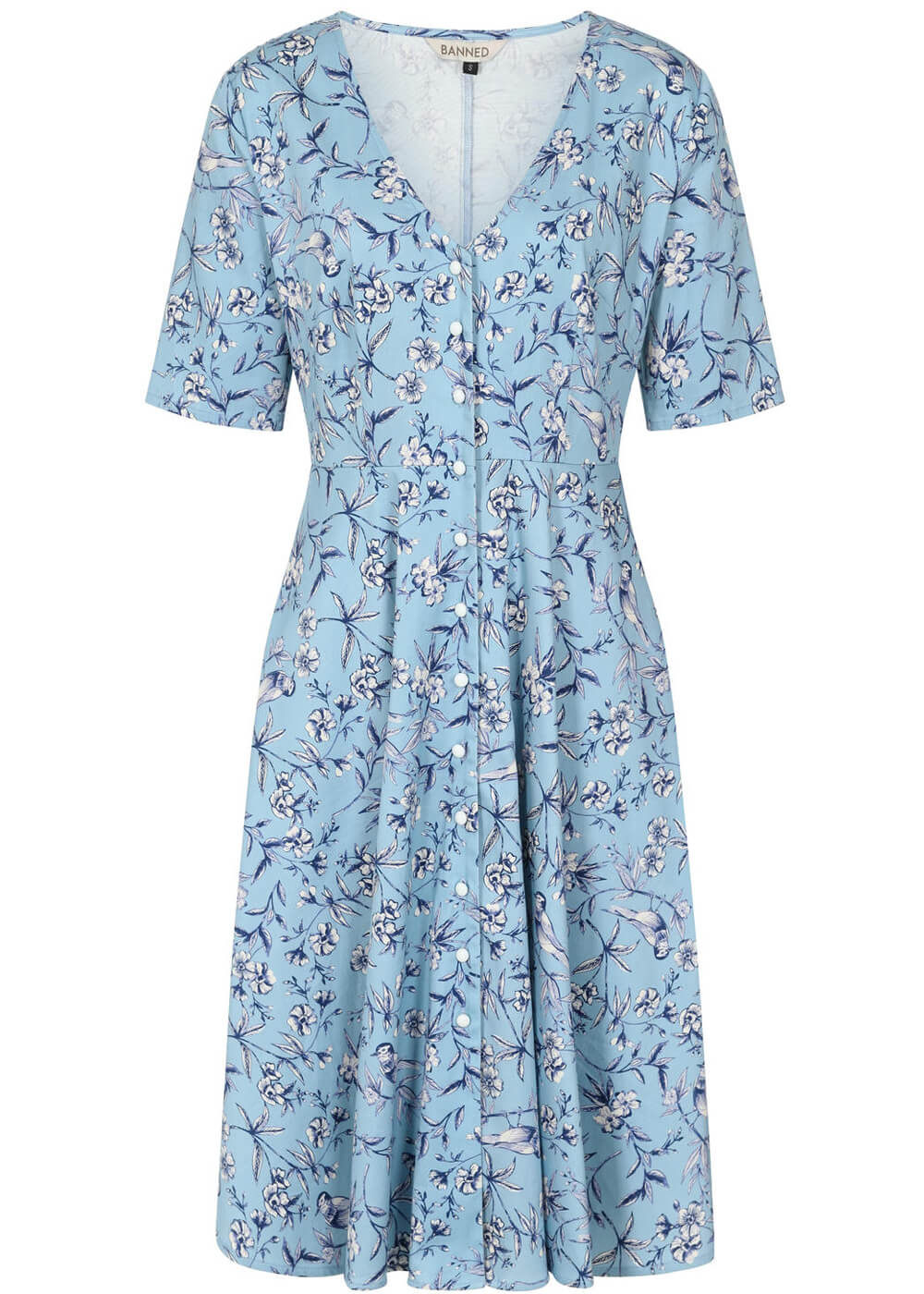 Banned Emilia Toile 50's Dress Light Blue – Image 2