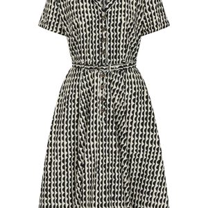 Banned Bella Nature Waves 50's Swing Dress Cream