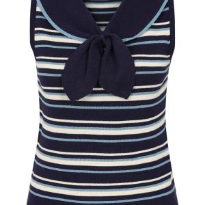 Banned Maisie Striped Jumper Navy Blue