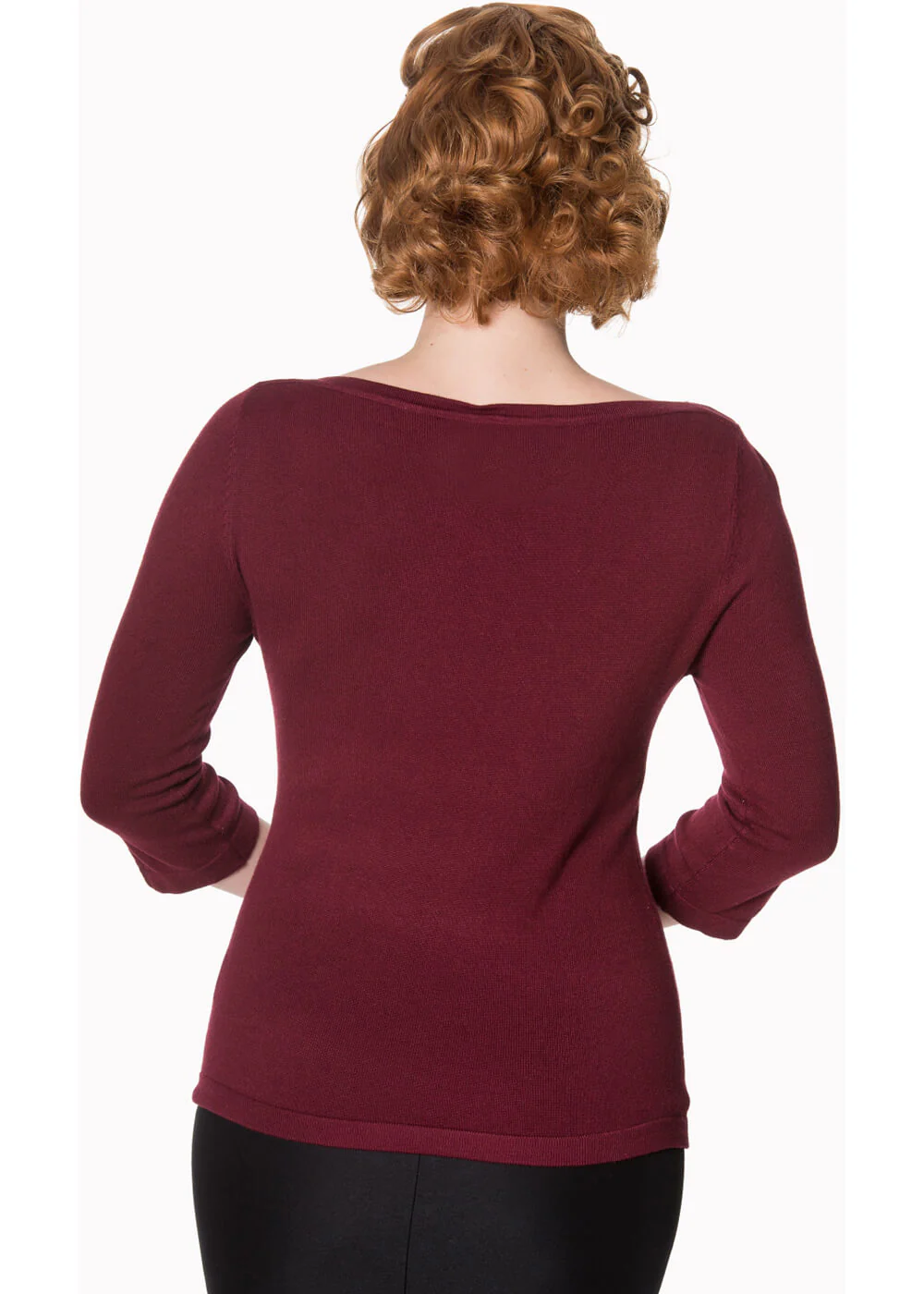 Banned Addicted 50's Sweater in Burgundy – Image 4