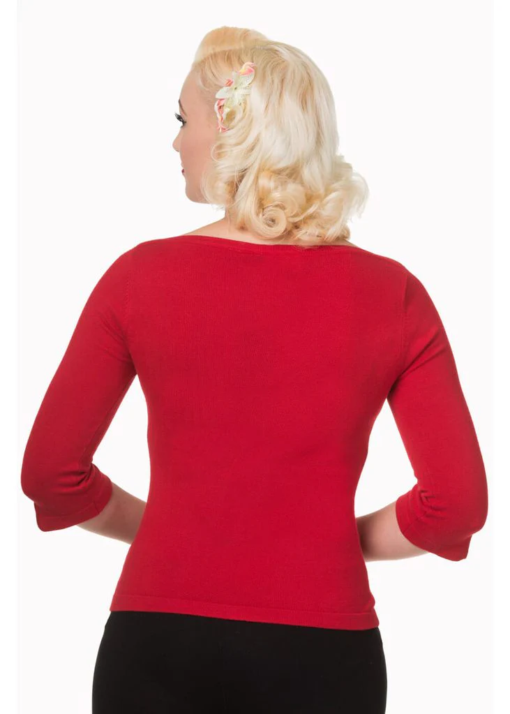 Banned Addicted 50's Sweater Red – Image 3