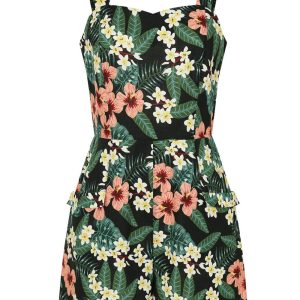 Banned Elsie Tropical Tiare Playsuit Black