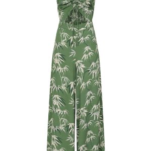 Banned Nancy Bamboo Jumpsuit Green