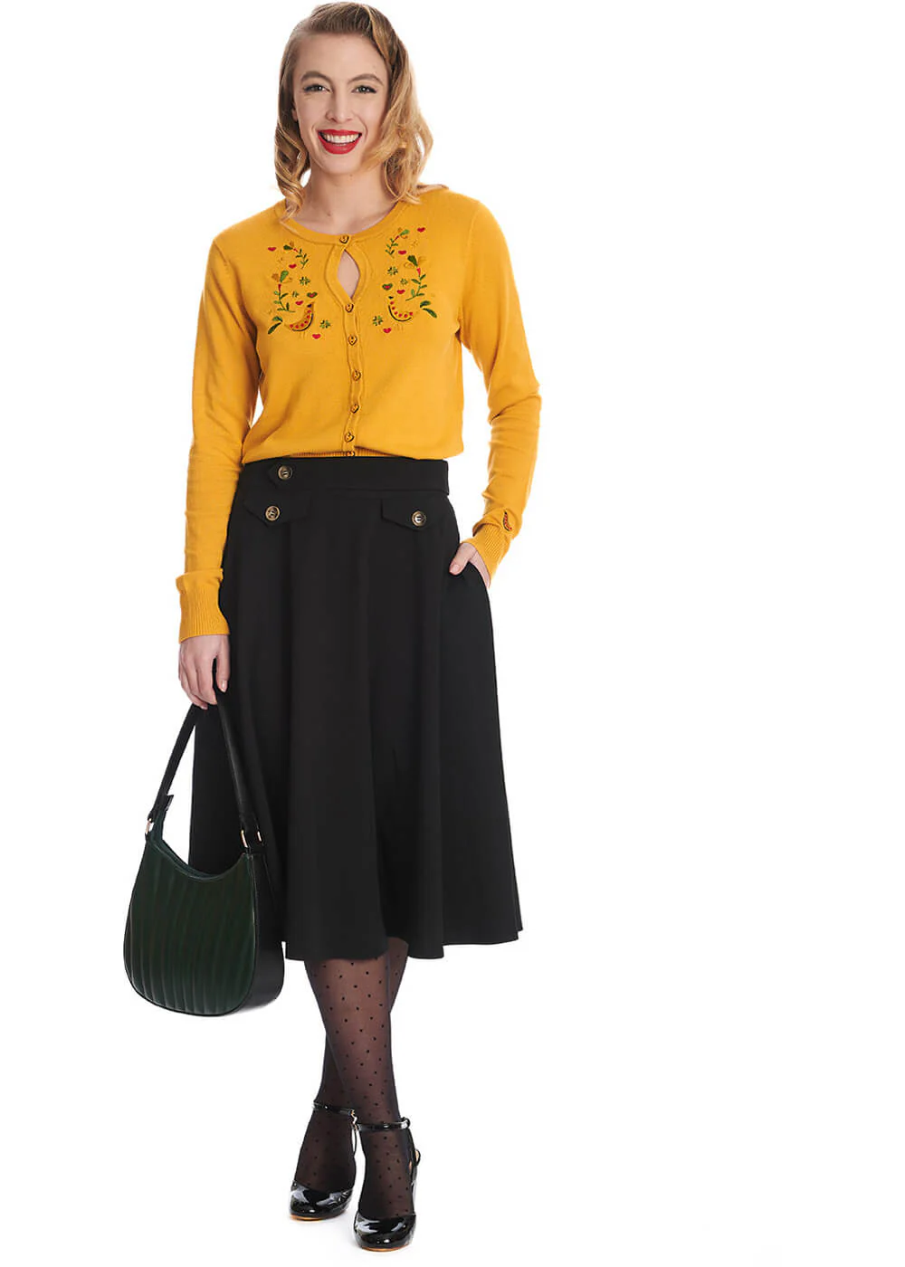 Banned Book Club 50's Swing Skirt Black – Image 3