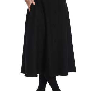 Banned Book Worm 50's Flared Skirt Black