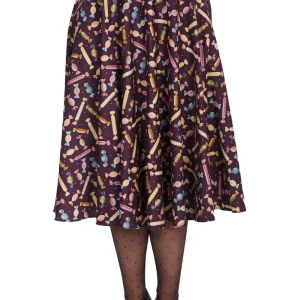 Banned Candy 50's Swing Skirt Aubergine