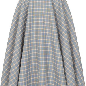 Banned Cary Blue Check 50's Swing Skirt Blue