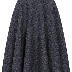 Banned Retro Cary Texture 50's Swing Skirt Navy